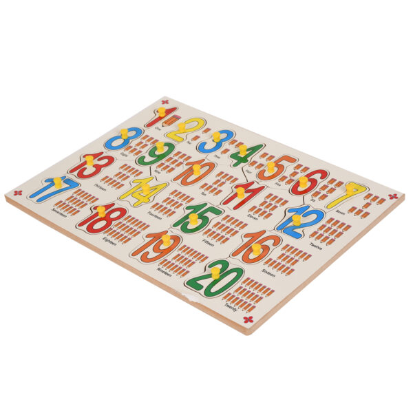 Wooden Number 1-20 with Picture and Knobs Educational Board for Kids - Image 3