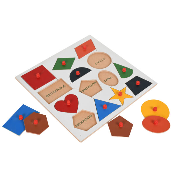 Wooden Multi-Color 14 Pics Geometric Shapes for Kids Age 2+ - Image 4
