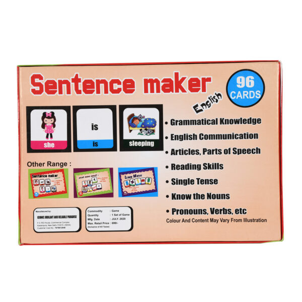 English Build A Sentence Maker Flash Card Learning and Educational Kits - Image 3