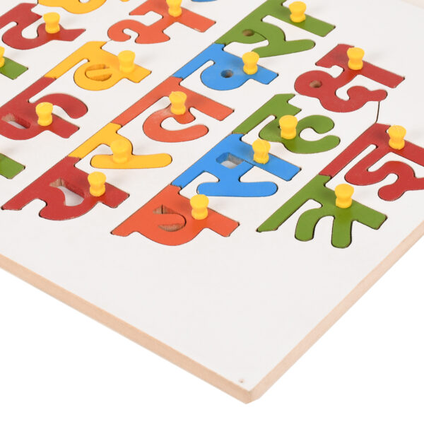 Wooden Hindi Letter Puzzle with Knobs Educational and Learning Toy for Kids | Learning Hindi Latters pegged Puzzles for Toddler - Image 3