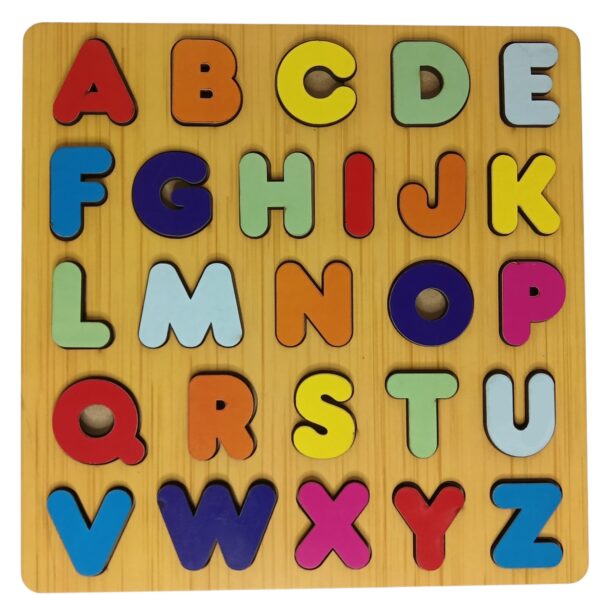 Wooden Featuring 3D Capital Alphabets, Numbers and Shapes  Board Learning Educational Puzzle for Toddlers & Preschoolers Boys & Girls - Image 4