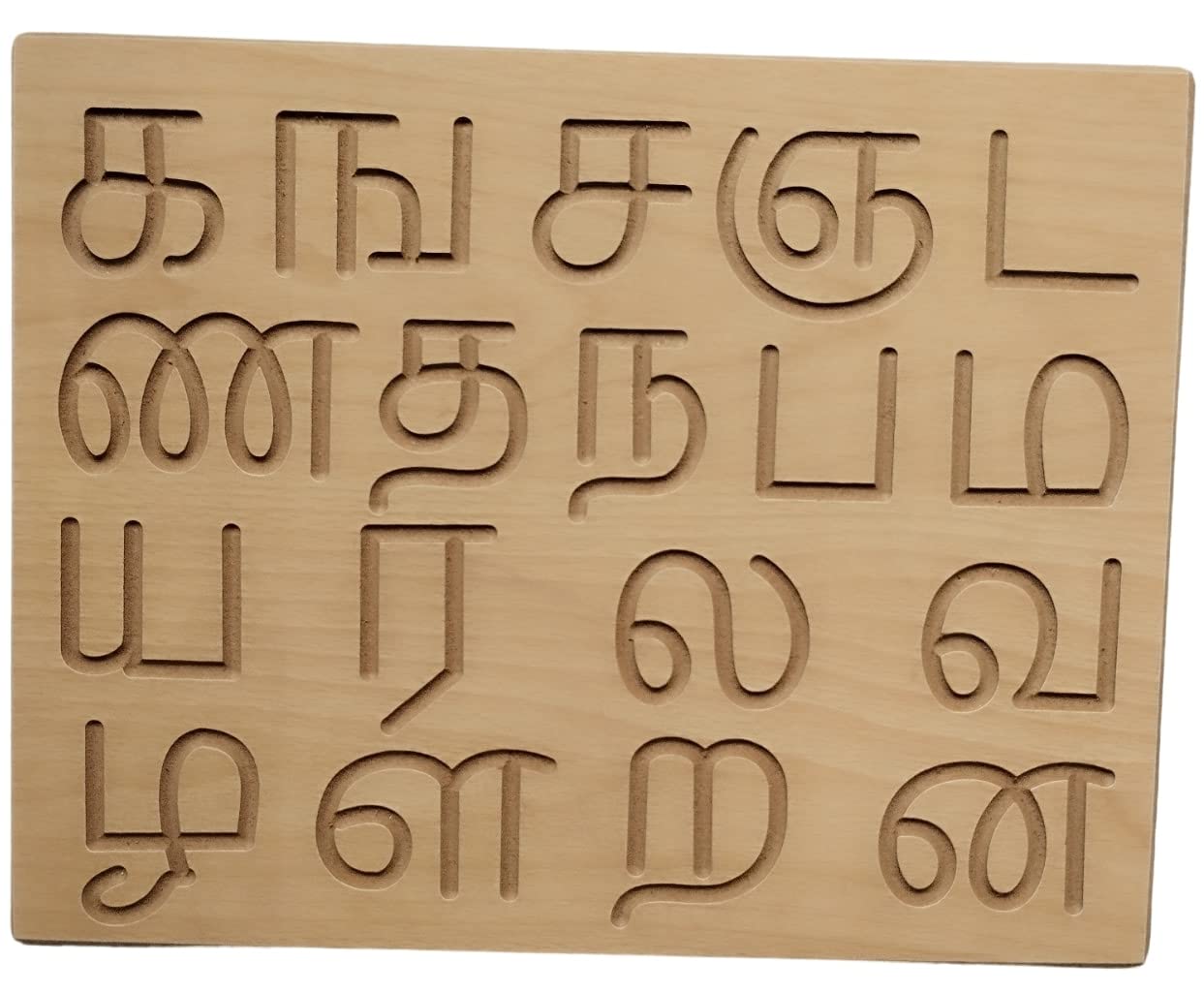 Wooden Reversible Tamil Consonants and Vowels tracing board with dummy pencil for kids - Image 4