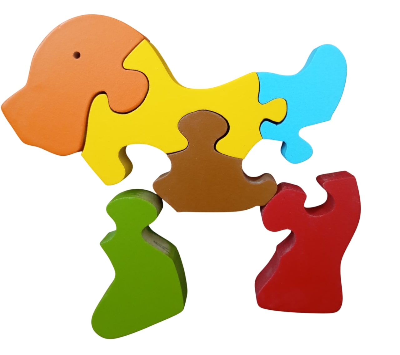 Wooden Multi Color Take Apart Jigsaw Puzzle Doggie - Image 3