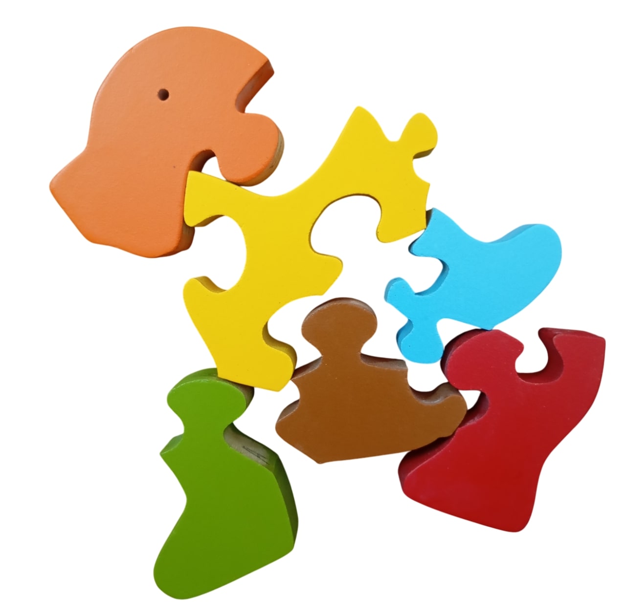Wooden Multi Color Take Apart Jigsaw Puzzle Doggie - Image 2